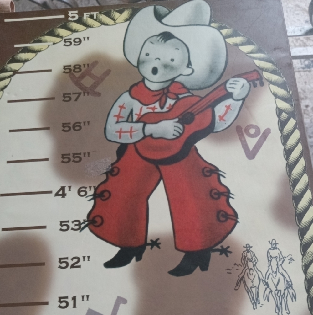 Precious Cowboy Growth Wall Chart for Kids Memory Keepsake